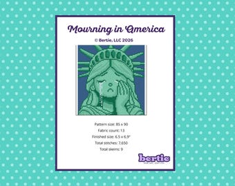 Mourning in America - Statue of Liberty - Needlepoint Chart| Modern Needlepoint DIGITAL ITEM