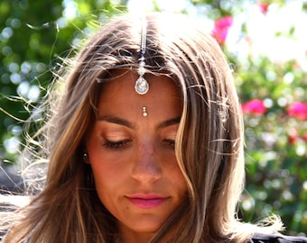 Crystal Tikka Headpiece: Swarovski Teardrop Hair Jewelry