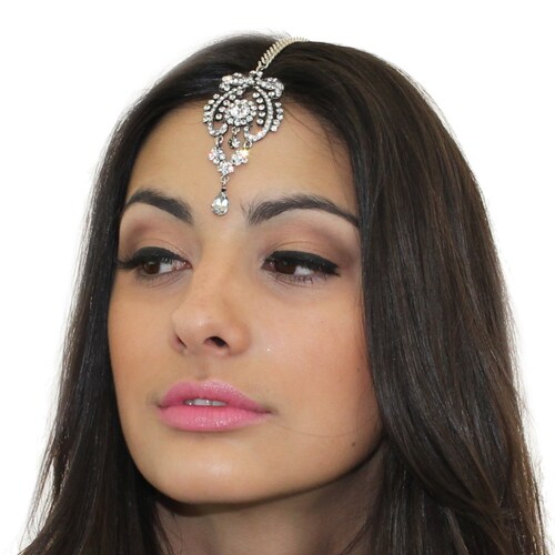Crystal Tikka Headpiece / Head Jewelry / Silver Tikka Hair Etsy