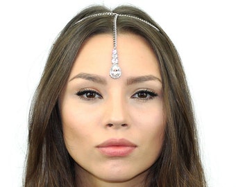 Swarovski Crystal Maang Tikka Headpiece - Kristin Perry