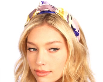 Silk Headband / Floral Knot Headband / Top Knot Headband / Silk Turban Headband / Kristin Perry