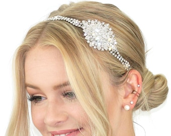 Great Gatsby Inspired Crystal Medallion Headpiece / Art Deco Headband /  Bridal Hair Accessories