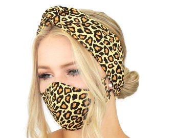 Cloth Face Mask and Wire Headband / Designer Face Mask /Cotton Designer Dust Mask / Wire Headband