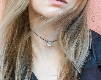 Swarovski Crystal Leather Choker: Kristin Perry Necklace
