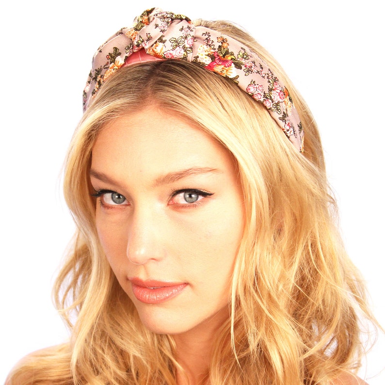 Silk Floral Knot Headband / Silk Top Knot Headband / Womens - Etsy