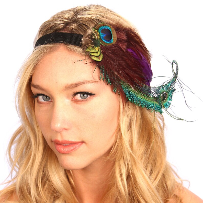 Peacock Feather Headband / Feather Headpiece / Feather Hair Etsy