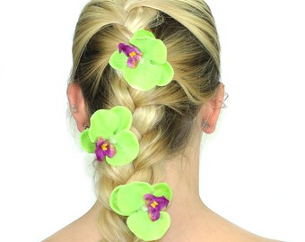 Orchid Flower Hair Pins / Floral Bobby Pins / Flower Hair Accessories / Kristin Perry