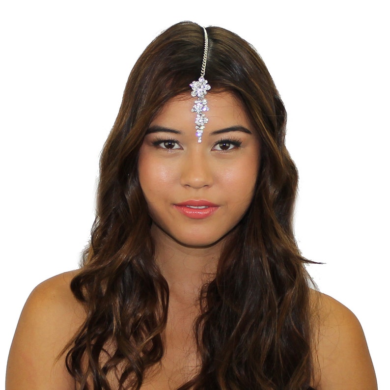 Kristin Perry Swarovski Crystal Tikka Chain Headpiece
