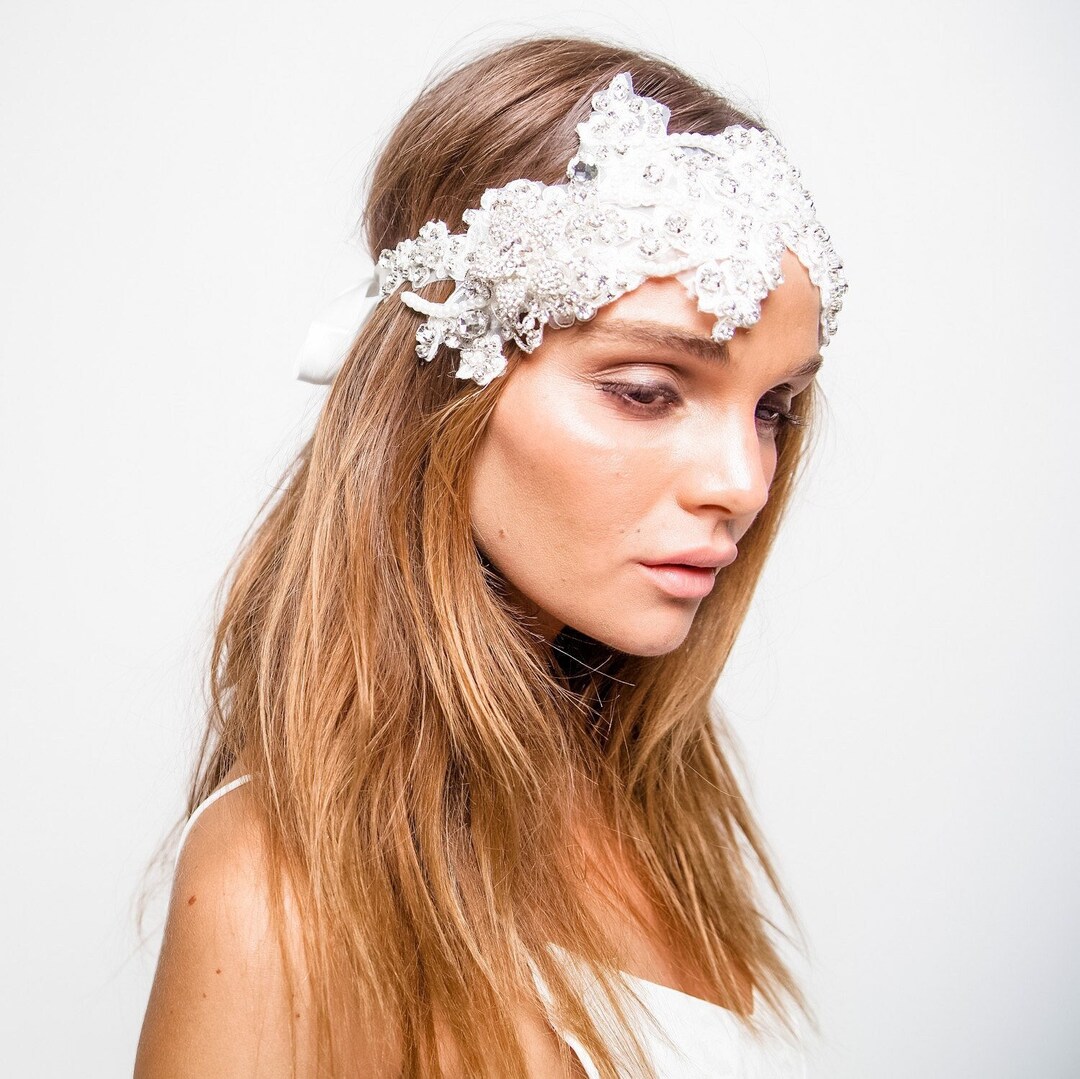 beaded bridal headpiece