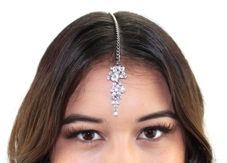 Crystal Tikka Headpiece / Crystal Forehead Jewelry / Crystal Etsy