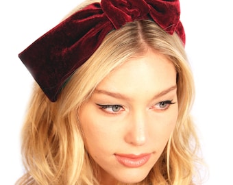 Velvet Knot Headband, Womens Bow Headband, Gossip Girl Headband, Velvet Flapper Headband, Kristin Perry