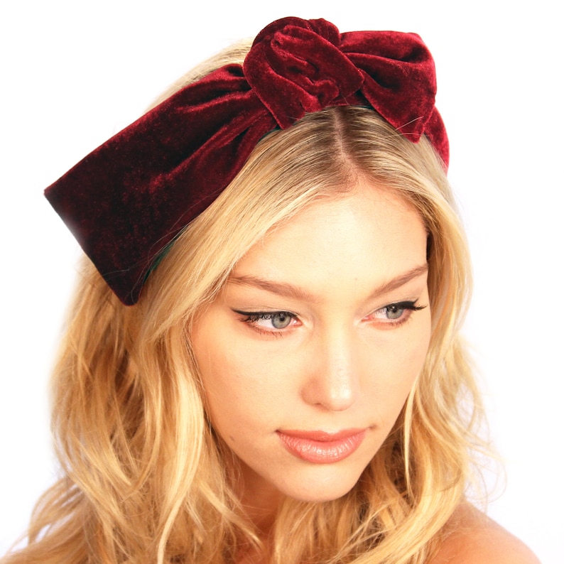 Velvet Knot Headband Womens Bow Headband Gossip Girl Etsy