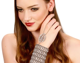 Silver Bridal Bracelet / Crystal Gatsby Bracelet / Crystal Wedding Bracelet / Rhinestone Bracelet / Kristin Perry