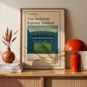 Brighton and Hove Albion FC Poster AMEX Stadium Print Minimalist Stadium, Football Bedroom Art, American Express Stadium- digital DOWNLOAD