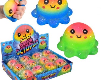 The 3.5" Squish And Stretch Rainbow Octopus Llb Squishy Toys