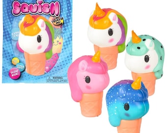 Squish Unicorn Ice Cream 4" Llb Squishy Toys