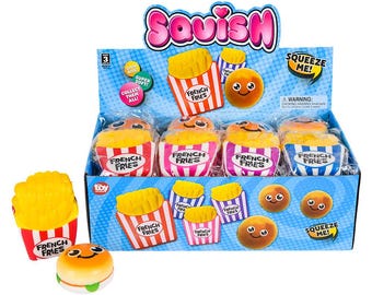 Squish Fast Food (24Pcs|Display) 2.5"-4.25" Llb Squishy Toys