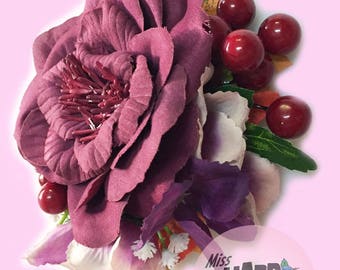 Burgandy Autumn Rose clip