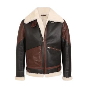 Men&#39;s Shearling B3 Bomber Jacket: Real Leather Aviator Coat