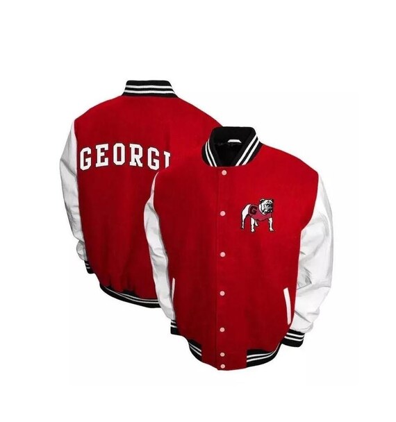 thumbnail image 2 of COF Wears Vintage Red Wool & White Leather Varsity Jacket - Letterman Bomber Style (XS-7XL) 2 of 4