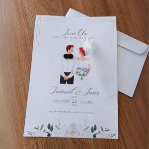 Inviti di nozze A5 fatti a mano con papillon all'uncinetto, velo in tulle, fiori agli angoli - Set di biglietti personalizzati per sposi - Busta non inclusa