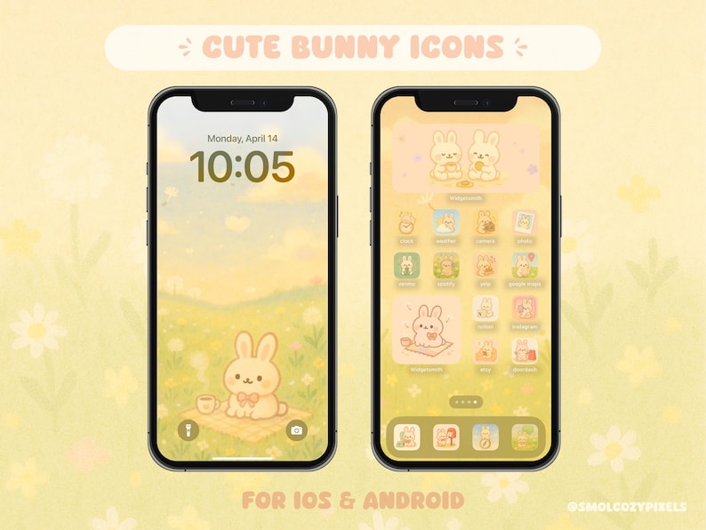 Cute Bunny App Icons for Ios & Android – Pastel Phone Icons ...