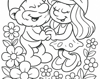 25 Smurfs Coloring Pages to Print Coloring Pages for Kids Fun and Creative Activity PDF Instant Download