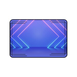 Neon Geometric Desk Mat | Gaming Mouse Pad, Office Accessory, Cool Workspace Decor, Gift for Students, Ergonomic Desk Pad