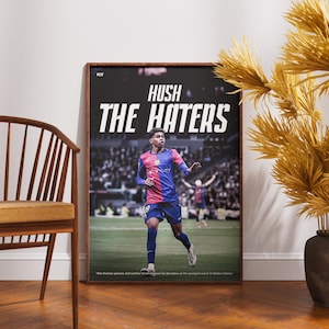 Póster de Lamine Yamal, arte mural de estrella de fútbol, póster de leyenda del fútbol, marco de fútbol, regalo para fanáticos de Yamal
