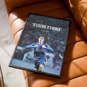 Jamie Vardy Poster, Football Star Wall Art, Football Wall Art, Football Legend Poster, Football Frame, Leicester Fan Gift