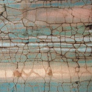 Vintage Japanese Kimono Fabric – Brown Green Crackle Pattern | Quilting & Slow Stitch