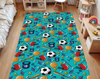 Tapis pour enfants, équipement de sport, football, basket-ball, motif de baseball, salle de jeux, chambre à coucher, décoration de sol, conception de tapis