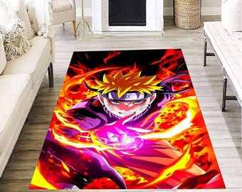 Anime Kriegerin Teppich, Digital Druck Action Bodenmatte, Bunter Cartoon Teppich für Schlafzimmer, Jugendzimmer oder Gamer Raum Wohnkultur