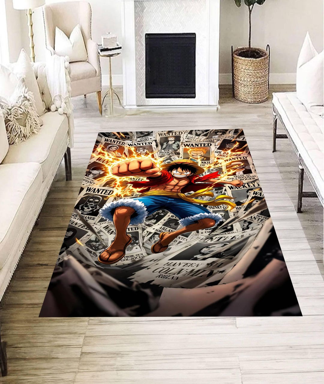 Dynamic Anime Action Rug, Epic Comic Art Floor Mat, Bold Fan Decor for ...