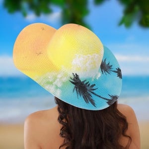 Natural Woven Straw Sun Hat with Open Weave Detail and Bow – Boho Wide Brim Beach Hat for Women, Vacation-Ready Summer Style