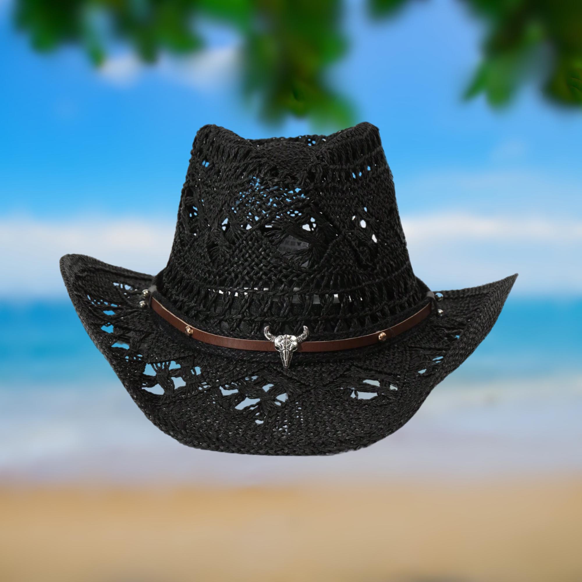 6183 Straw Cowboy Hat For Women Men,woven Cowgirl Hat With Decorative Men main image 2