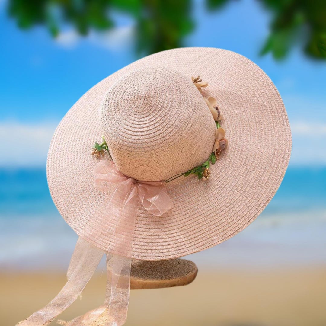 Elegant Pink Floral Sun Hat FUCHSIA ROSE SUNHAT - The Huntington Store main image 4