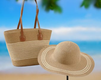Straw Bag, Raffia Hat, Straw Hat, Summer Hat for Women  display picture 2