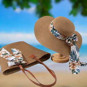 Boho Beach Set Floppy Sun Hat Straw Bag Sunglasses Earrings Bracelet Amazon.com: Loetere 5 Pcs Women Straw Bag and Hat Set, Large  main image 4