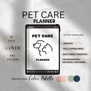 Digital Pet Care Planner Medicine Log Vet Appointment Record Pet Sitter Organizer Pet Daily  Routine Tracker Animal Journal for Ipad