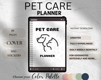 Digital Pet Care Planner: Vet Visit & Medicine Tracker (PDF Download)