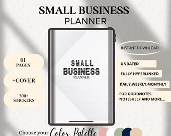 Digital Business Planner: Small Business Organizer & Social Media Tracker (PDF Download for iPad/Tablet)