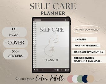 Digital Self-Care Planner: Mental Health Journal & Mood Tracker (iPad, Goodnotes, Notability PDF)