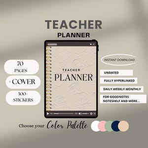 Digital Teacher Planner for GoodNotes Classroom Organizer Lesson Plan Journal Grade and Attendance log Teachers Academic Tracker for ipad