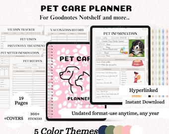 Digital Pet Care Planner: Daily Routine, Med Log (PDF Download for iPad)