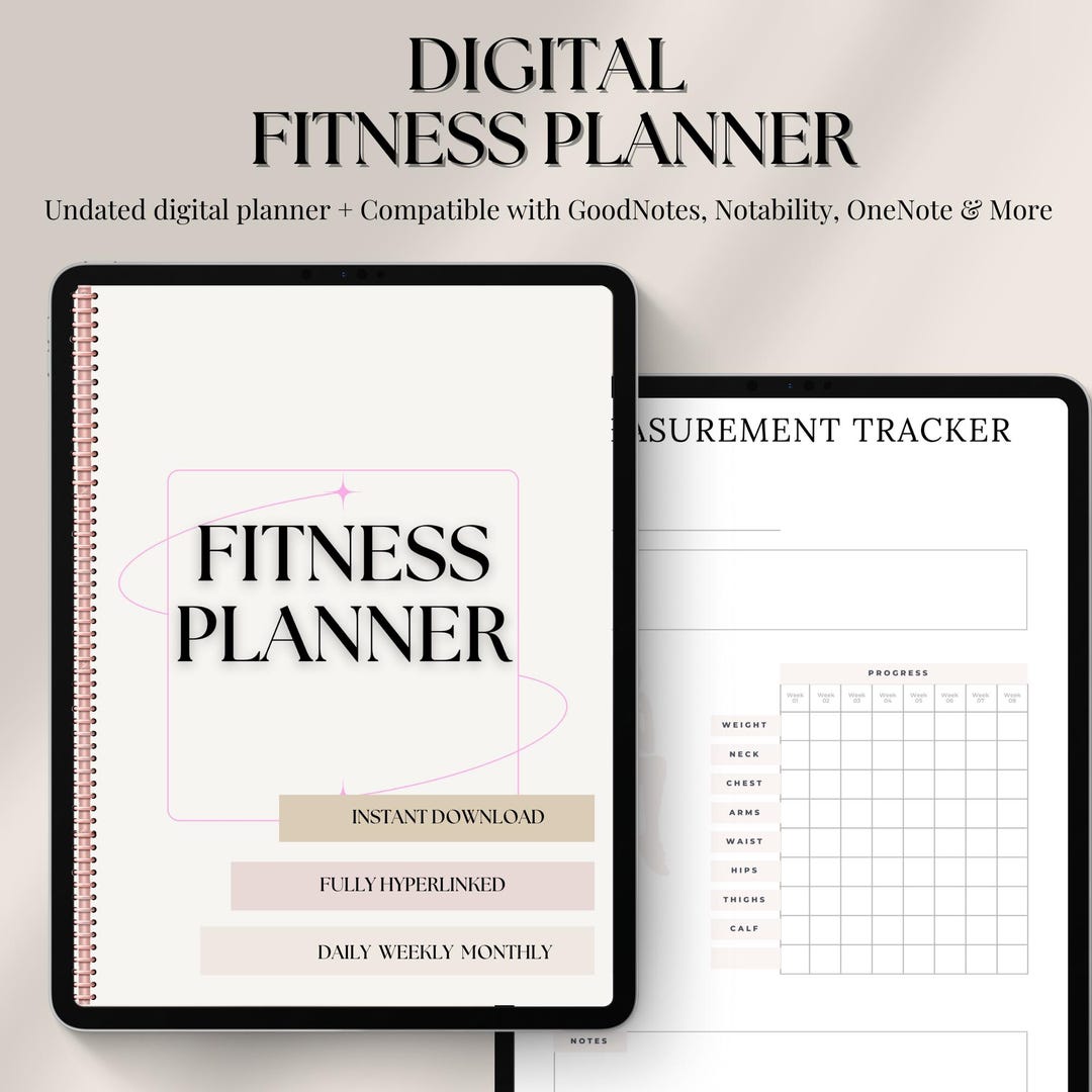 Digital Wellness Planner Meal Tracker Fitness Diary Workout Plan Water ...