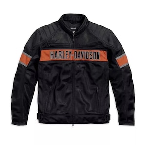 Harley Davidson Men&#39;s Trenton Mesh Riding Jacket Motorcycle Mesh Fabric Jacket | Harley Davidson Jackets | Motorcycle Jacket