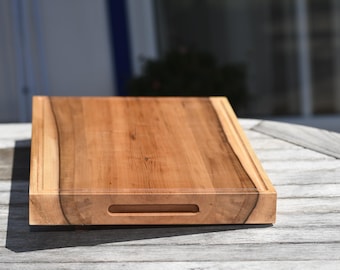 XXL One-piece cutting board made of wild service tree, charcuterie board, unique chopping board