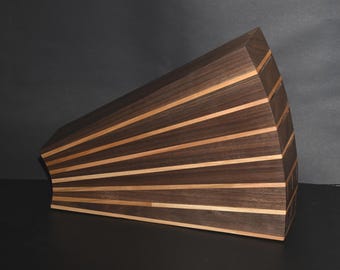 Designer knife block made of walnut and beech – Handmade, oiled, waxed – Knife holder for kitchen knives and steak knives