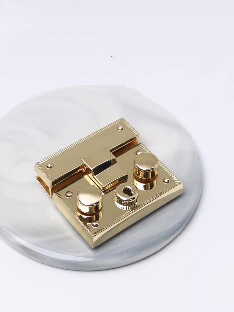 Golden Purse Mechanism Lock Handbag Accessories Metal Bag Lock Craft Supplies Replace Lock Square Lock Catch Bag Making Supplies Wholesale